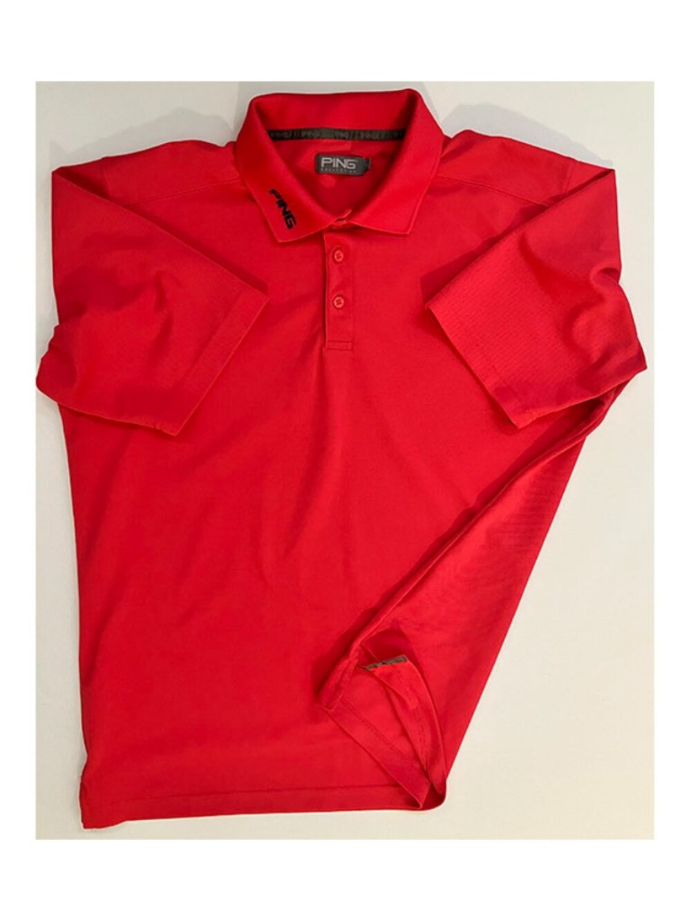 Mens Bright Salmon/Red PING Golf Shirt Size Large